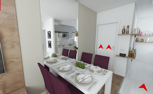 Foto de uma sala pequena integrada com a cozinha | Apartamento Minha Casa Minha Vida | Tenda.com