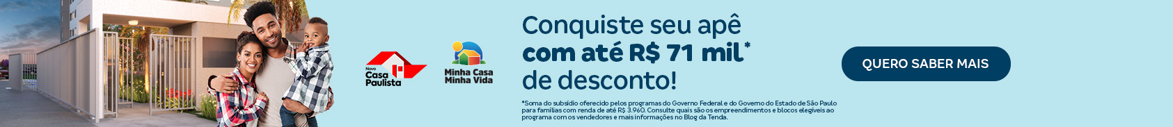 Banner Programa Casa Paulista São Paulo | Tenda.com