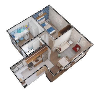 Planta 3D do Costa Portuguesa | Apartamento Minha Casa Minha Vida | Tenda.com