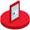 Ícone de um tablet vermelho e azul | Tenda.com