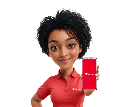 Taís segurando um celular | Tenda.com