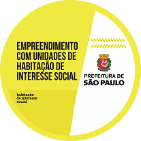 Selo de empreendimento com unidade de Habitação de Interesse Social da Prefeitura de São Paulo