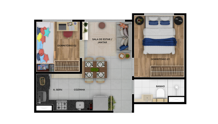 Planta baixa do Palermo Apartamento Minha Casa Minha Vida | Tenda.com