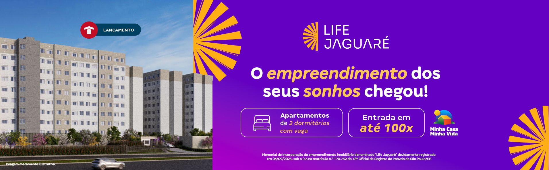 Conheça o lançamento de 2 quartos da Construtora Tenda: Life Jaguaré | Tenda.com