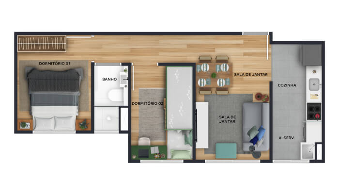 Planta baixa do Jardim Armação Prime Apartamento Minha Casa Minha Vida | Tenda.com