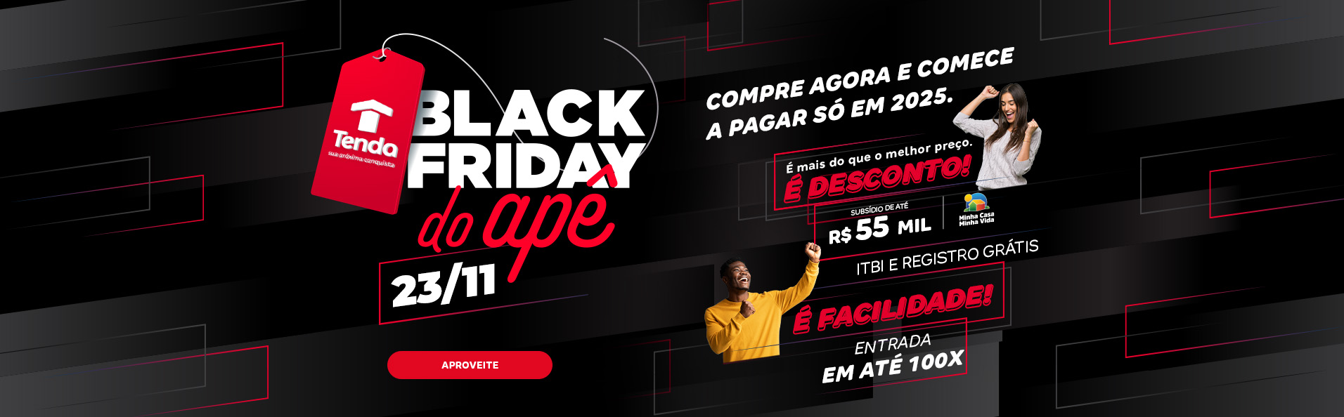 Aproveite as facilidades especiais da Black Friday do apê da Construtora Tenda.