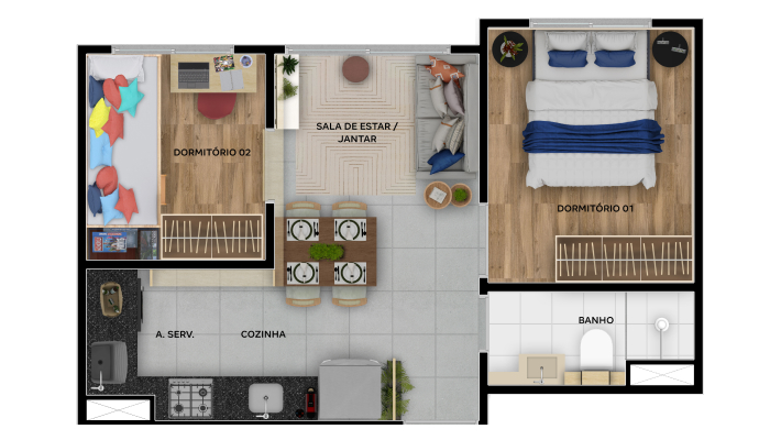 Planta baixa do Life Jaguaré Apartamento Minha Casa Minha Vida | Tenda.com