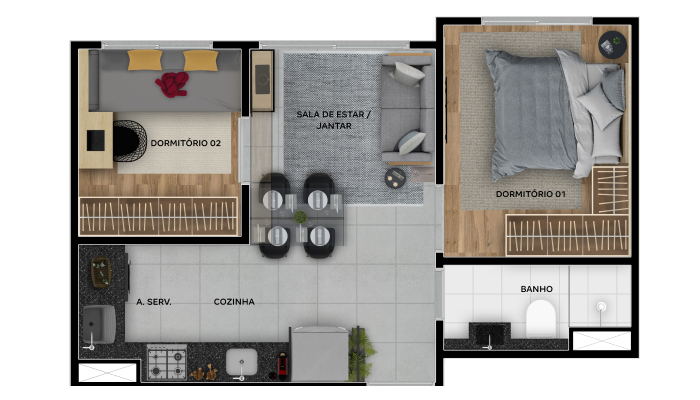 Planta baixa do Viva Parque do Carmo Apartamento Minha Casa Minha Vida | Tenda.com