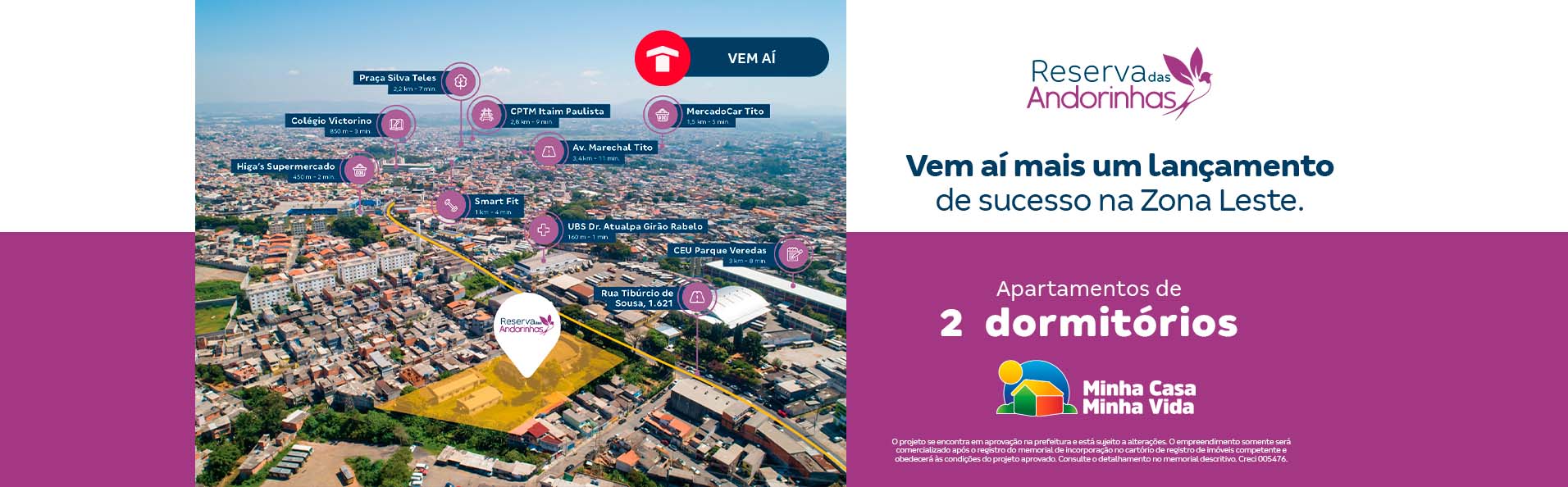 Conheça o Reserva das Andorinhas, lançamento da Construtora Tenda na Zona Leste de São Paulo!