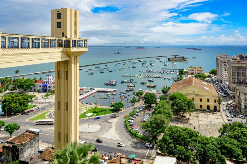 Elevador Lacerda | Foto área do ponto turístico Elevador Lacerda em Salvador | Trilha da Conquista | Blog da Tenda 