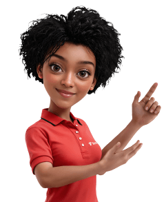 Avatar da Tais apontando para cima | Tenda.com