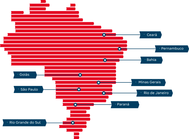 Mapa do Brasil vermelho | Tenda.com