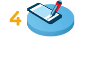 Celular com caneta com a frase “Assine o contrato 100% online” assinando contrato digital para comprar apartamento online pela Loja Virtual Tenda.